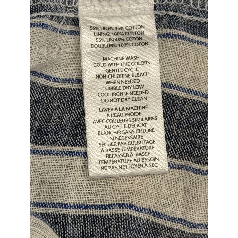 NWT Beach Lunch Lounge Linen/Cotton Sleeveless Tunic Dress Blue White Stripes XL - Picture 6 of 15
